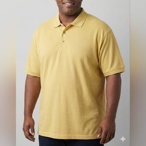 Platoon Men's NWT Mustard Yellow Polo Shirt Short Sleeve Size Large